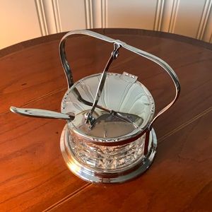 EUC Vintage Mepra Stainless-Crystal Sugar/Jam Dish